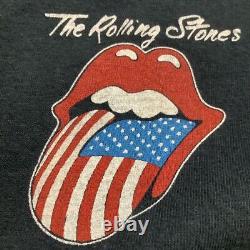 M61. T-shirt du tour Vintage Rolling Stones 81 ans Vêtements d'occasion fabriqués en Amérique