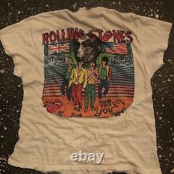 Madeworn The Rolling Stones Tee White 1981 Tour Musique Vintage Xs Nwot 179 $