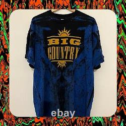 Mega Rare Vintage Big Pays T-shirt Tie Dye 80s 90s XL Bande Surdimensionnée Tee