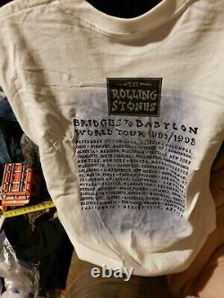 Nos Vintage Rolling Stones Bridges To Babylon Tour 97 T-shirt Taille XL Deadstock