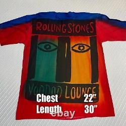 Nos Vtg 90's Rolling Stones T-shirt Tie-dye Voodoo Lounge All Over Imprimer Sz XL