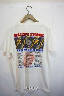 Rare 80's Vintage Rolling Stones Official Steel Wheels 1989 Tour T-shirt 34863