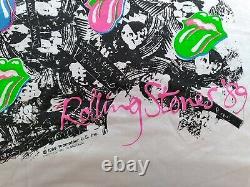 Rare Vintage 1989 Rolleing Stones Acier Rouels Tour Chemise Sz XXXL & Bandana Nouveau
