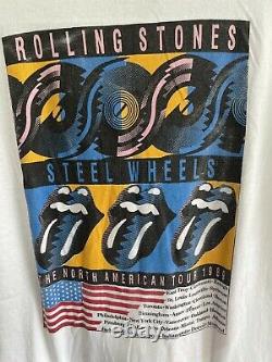 Rare Vintage 1989 Rolling Stones Steel Wheels Tour T-shirt Taille L