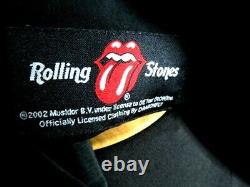 Rare Vintage-2002 Rolling Stones Tour-short Sleeve Buttoned Chemise Rayonne/poly MIX