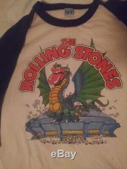 Rare Vintage Réelle 1981 Rolling Stones Neville Brothers Tour T-shirt Dragon