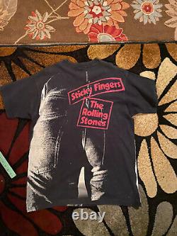 Rare Vintage Rolling Stones 1994 Sticky Fingers T Shirt XL Liquid Blue Brand