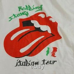Rare Vintage Rolling Stones Europe Itlaian Tour T-shirt Taille XL Italie Europeenne