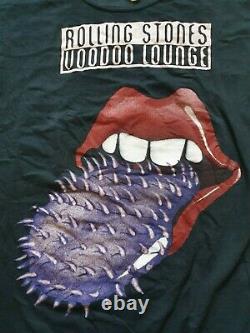 Rare Vintage Rolling Stones Voodoo Lounge European Tour 1994 / 95 T-shirt Noir