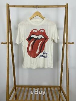 Rare Vtg 1989 Rolling Stones Paper Steel Wheels T-shirt Taille L Visite Mince