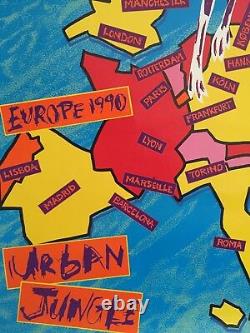 Rare Vtg 1990 Rolling Stones Urban Jungle Europe Tour Lithograph Print Poster