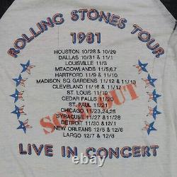 Rare Vtg Les Rolling Stones 1981 Épuisé Visite Stade Dragon Raglan T Shirt 80s