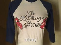Rolling Stones 1978 Vintage White And Navy Raglan Shirt Size S Womens Rare Real
