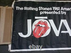Rolling Stones 1981 Jovan Tournée Bannière 60 X 36 Vg Impossible Hung Dans Les Salons Vtg