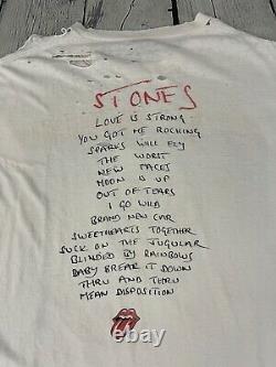 Rolling Stones 90s Vintage Brockum Voodoo Lounge Thrashed Tour T Shirt Sz XL