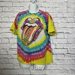 Rolling Stones Adulte Chemise Jaune Grande Manche Courte Graphic Vintage Tie Dye A