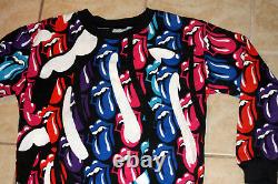 Rolling Stones All Over Print Deadstock Vintage 1989 Sweat-shirt Léger T-shirt Med