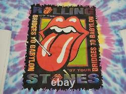 Rolling Stones Bridges To Babylon Vintage 1997 Tour Tye Dye Shirt XL Cotton Tee