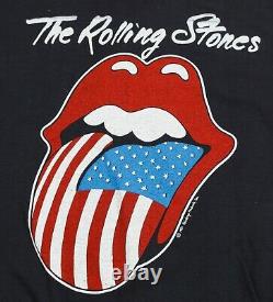 Rolling Stones Chemise Vintage Tour Tee 1981 80s Concert Noir Med Mint Condition