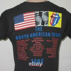 Rolling Stones Large 1989 Nord American Vintage Concert Tour Shirt Steel Wheel Wheels