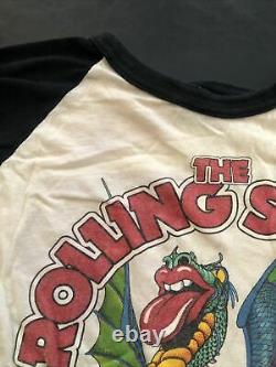 Rolling Stones Original 1981 Vintage Tour Raglan Baseball Shirt Large Band Des Années 80