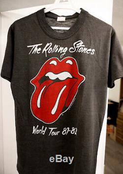 Rolling Stones Original Tournée Mondiale 81-82 T-shirt Vintage Bon État