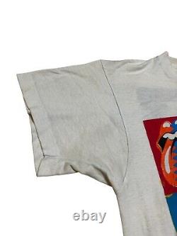 Rolling Stones Steel Wheel Visite Américaine Andy Warhol Rare Tour Music Shirt 1989