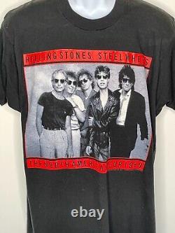 Rolling Stones Steel Wheels North American Tour 1989 Vintage Band Shirt Taille XL