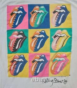 Rolling Stones Steel Wheels Tour T Shirt Vtg1989 Warhol Two Sided Single Stitch