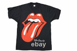 Rolling Stones The Canadian Tour 1989 Screen Stars Tag T-shirt Black L Vtg