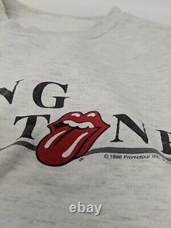 Rolling Stones Tongue Logo 1997-98 World Tour Vtg 1998 Sweatshirt Gris Taille L