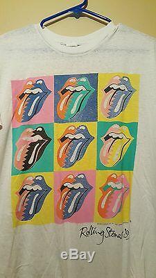 Rolling Stones Vintage Chemise De La Tournée Nord-américaine Taille 1989 Grande Rare