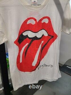 Rolling Stones Vintage T-shirt 1989 Roues En Acier Orginal. L Menthe Jamais Portée