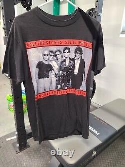 Rolling Stones Vintage T-shirt 1989 Roues En Acier Orginal. XL Beau Conditon