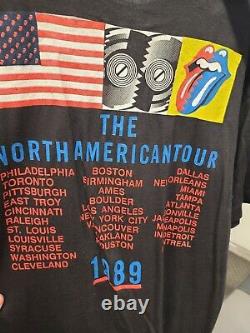 Rolling Stones Vintage T-shirt 1989 Roues En Acier Orginal. XL Menthe Jamais Porté