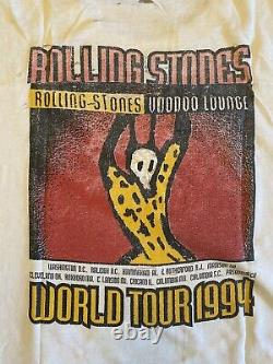 Rolling Stones Vintage Tour Chemise Voodoo Lounge Tour 1994 Homme XL Tour Chemise