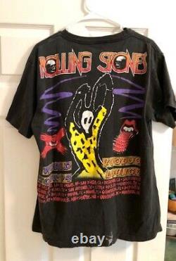 Rolling Stones Voodoo Lounge 1994 Noir Vintage Concert T-shirt Grand
