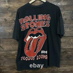 Rolling Stones Voodoo Lounge 1994 Noir Vintage Concert T-shirt XL
