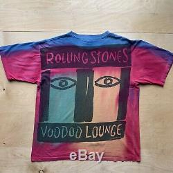 Rolling Stones Voodoo Lounge Vintage Shirt XL Brockum All Over Print Tie Dye