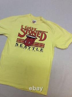 Super Rare Vtg Rolling Stones Tour 1981 Seattle T-shirt I Got Stoned Taille M