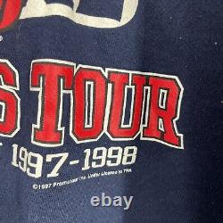 Sweat à capuche Rolling Stones vintage taille XL marine 1997 tournée Road Crew