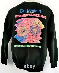 Sweatshirt Vintage des Rolling Stones Steel Wheels North American Tour 1989 Taille Large