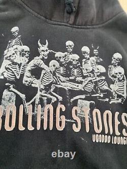 Sweatshirt XL noir de la tournée mondiale Vintage Rolling Stones Voodoo Lounge 1994