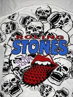 T-shirt Bootleg unique en point de chaînette de la tournée américaine des Rolling Stones vintage