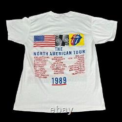 T-shirt En Acier T-shirt Stones Vintage 80s 1989 Tour Single Stitch L