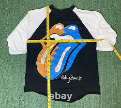 T-shirt HANDTEX Raglan de la tournée nord-américaine des Rolling Stones de 1989 en taille L/XL de style vintage