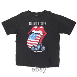 T-shirt Harley Davidson Rolling Stones vintage de 1994 taille S. Couture fabriquée aux États-Unis par Brockum.