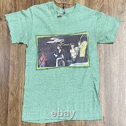 T-shirt Heather Green ROLLING STONES VINTAGE des années 1970 en concert de taille XS / S aux États-Unis.