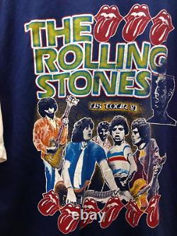 T-shirt Homme Vintage du Groupe Rock The Rolling Stones, Tournée aux États-Unis '81, Complet (A846)