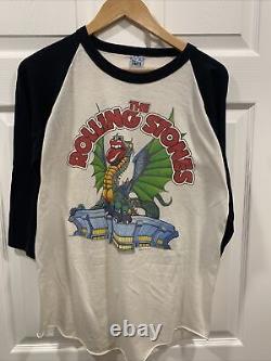 T-shirt Raglan Vintage de la tournée Rolling Stones 1981 en XL